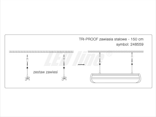 Zawiesie stalowe 150cm do lamp TRI-PROOF marki LED line