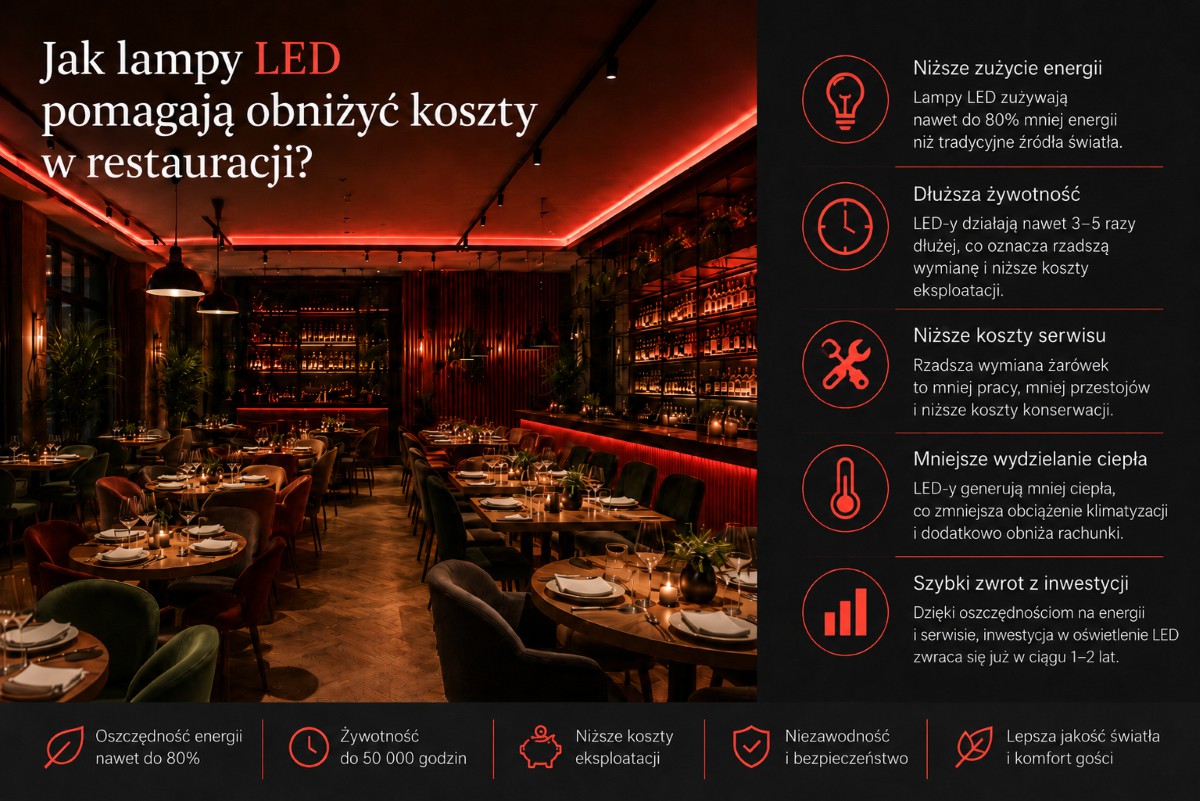 Lampy LED do restauracji