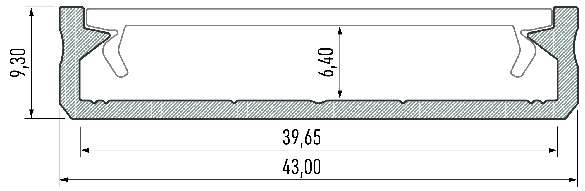 Profil LED Solis 43mm