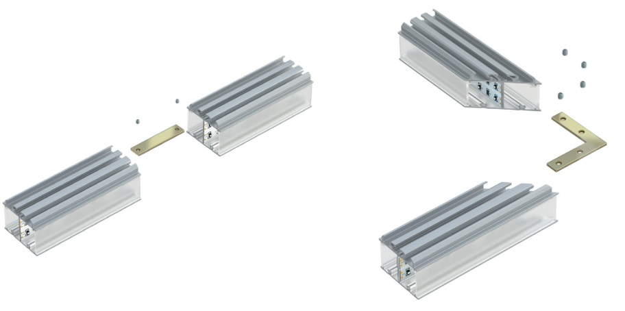 Profil LED Dopio łączniki montażowe
