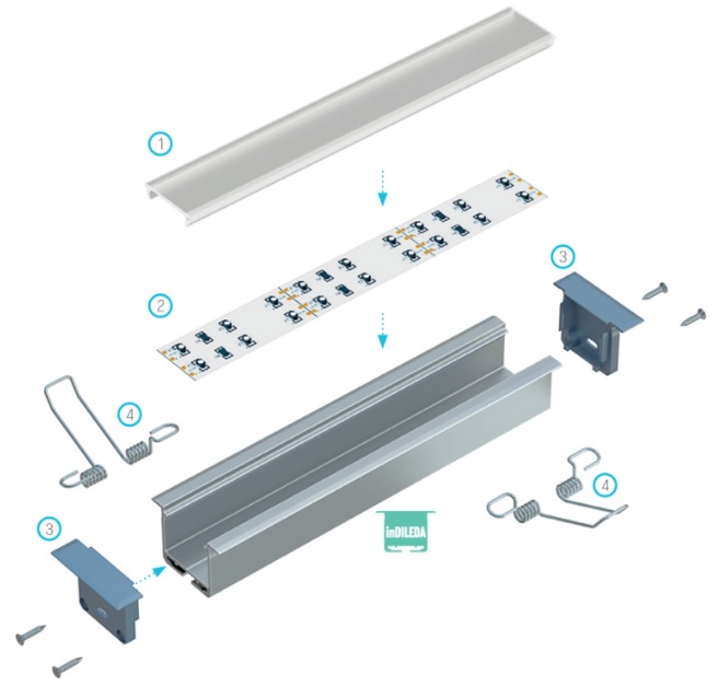 Profil LED inDileda akcesoria montażowe