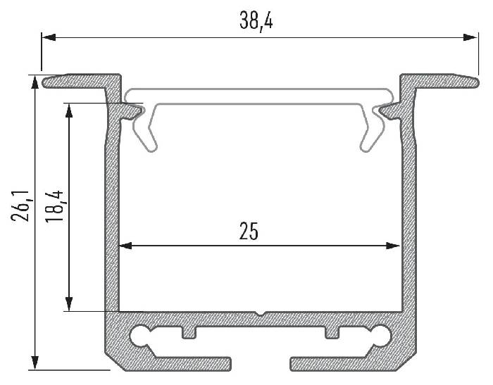 Profil LED wpuszczany inDileda wymiary