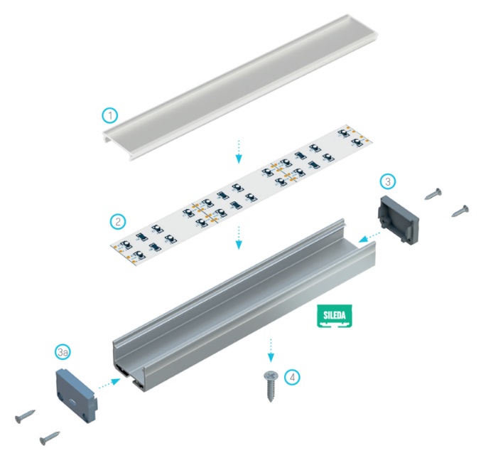 Profil LED Sileda akcesoria montażowe
