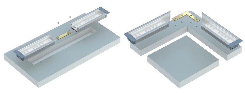 Profil LED wpuszczany inSileda akcesoria montażowe