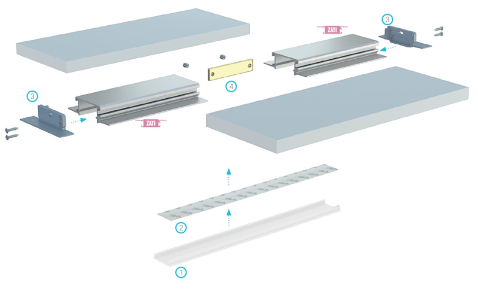 Profil LED Zati - akcesoria montażowe