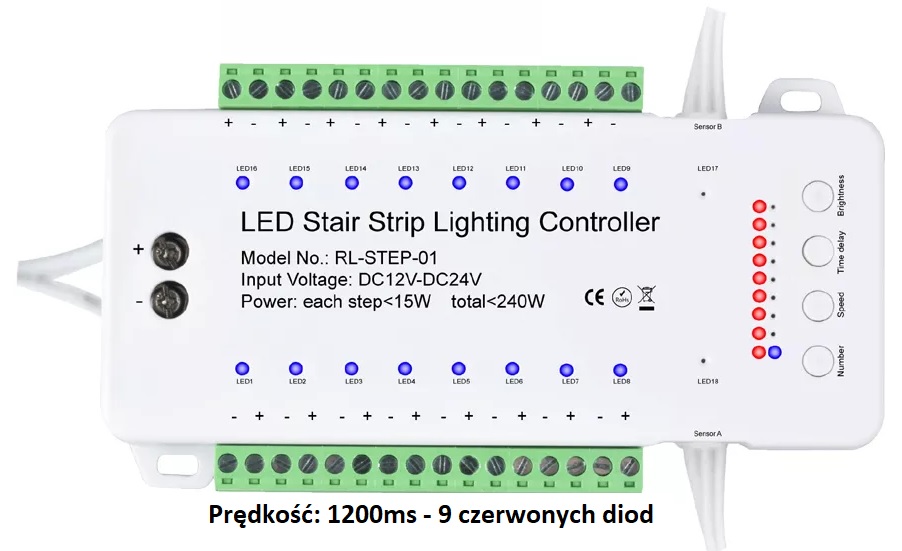 Sterownik schodowy RL-STEP-01 prędkość