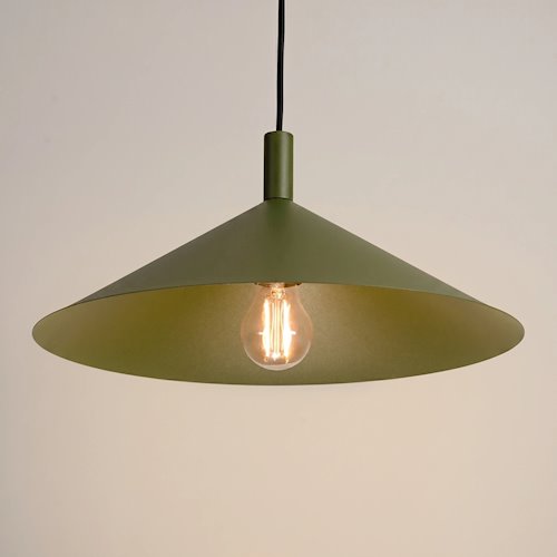 Lampa wisząca stożkowy klosz Nox 40cm 1xE27 zielona oliwka
