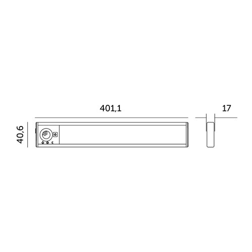 Lampka podszafkowa LED 2W 40cm CCT z czujnikiem ruchu