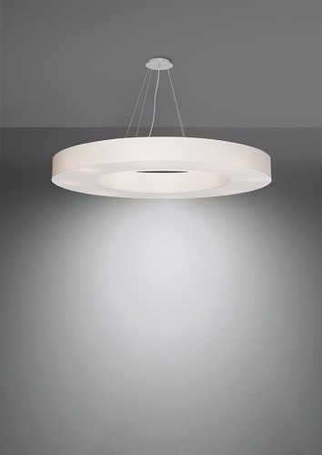 Lampa wisząca okrągła SATURNO SLIM 90 cm biała 8xE27