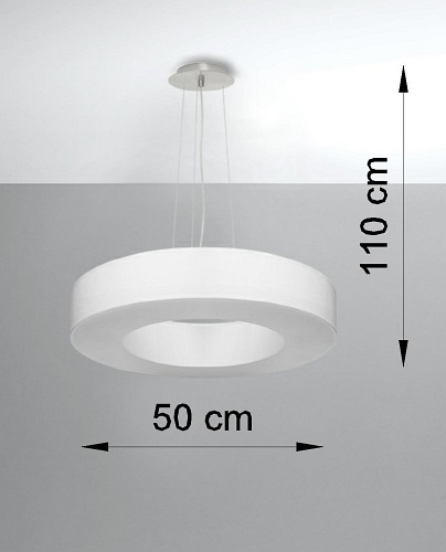 Lampa wisząca okrągła SATURNO SLIM 50 cm biała 5xE27