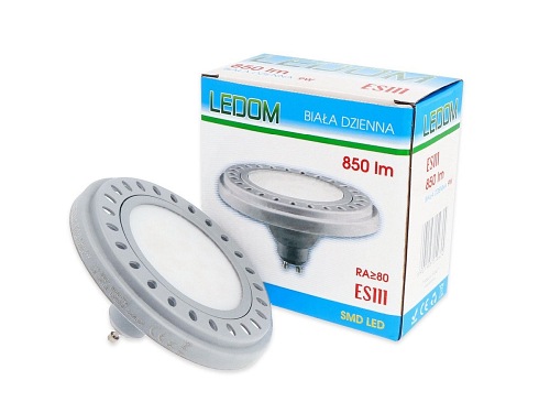 Żarówka LEDOM ES111 SMD 175-265V 9W 850lm 4000K biała dzienna szara