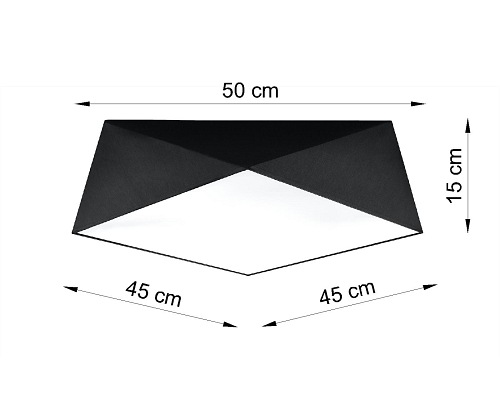 Plafon geometryczny HEXA 45 3xE27 czarny
