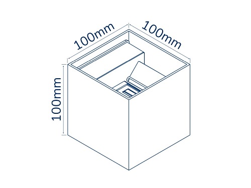 Kinkiet zewnętrzny LED 2x3W 4000K IP54 szary CUBE