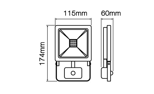 Naświetlacz LED Photon 20W z czujnikiem Barwa Zimna