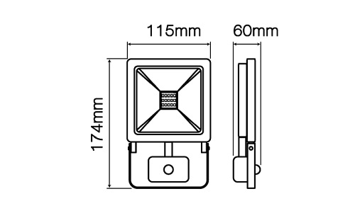 Naświetlacz LED Photon 20W z czujnikiem Barwa Zimna