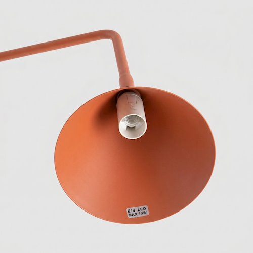 Lampa biurkowa ze stożkowym kloszem Nox 1xE14 ochra czerwona