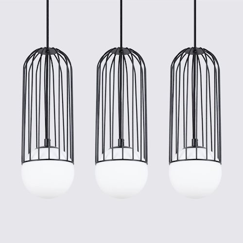 Lampa wisząca potrójna Brina listwa 3xG9 czarna