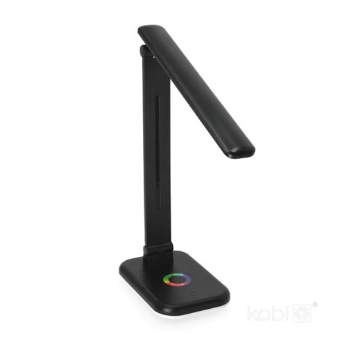Lampka biurkowa LED Noblite 7W CCT ze światłem RGB czarna