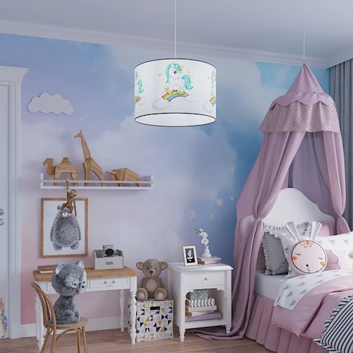 Lampa wisząca dziecięca Unicorn 40 1xE27 wielokolorowa