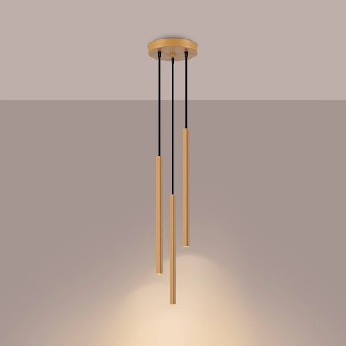 Lampa wisząca potrójna Arche okrągła 3xG9 złota