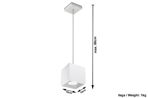 Lampa wisząca sześcian QUAD 1xGU10 Biała