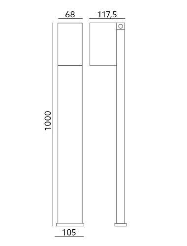 słupek ogrodowy 100cm szary