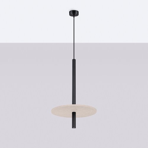Lampa wisząca filcowa Feltro 1xG9 czarno-beżowa
