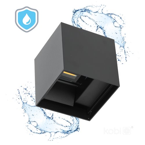 Kinkiet elewacyjny góra dół Querk 2x2W 3000K czarny