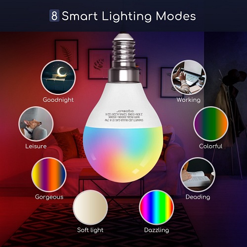 Żarówka LED SMART E14 G45 6,5W WI-FI RGB+CCT
