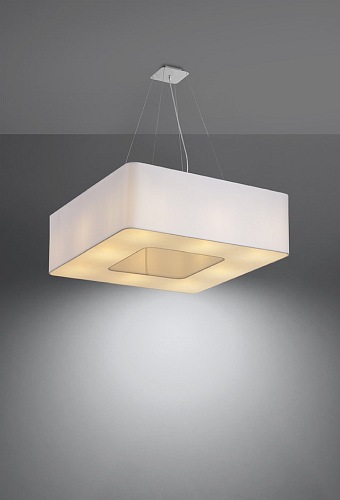 Lampa wisząca kwadratowa URANO 60 cm biała 8xE27
