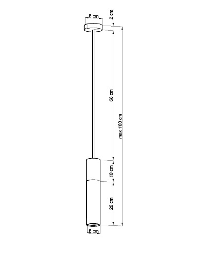 Lampa wisząca tuba BORGIO 1 czarna 1xGU10