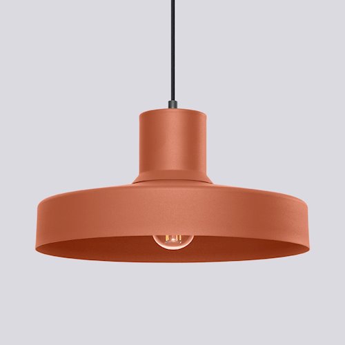 Lampa wisząca klasyczna Bilo 1xE27 ochra czerwona