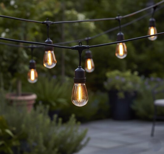 Girlanda zewnętrzna 20m wiszące żarówki 20xLED E27 2700K 1W