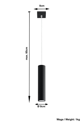 Pojedyncza lampa wisząca LAGOS 1xGU10 Czarna