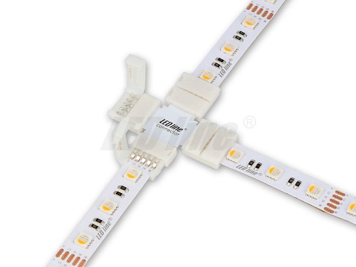 Złączka do taśm LED RGBW 12mm 5pin krzyżowa - typu X CLICK