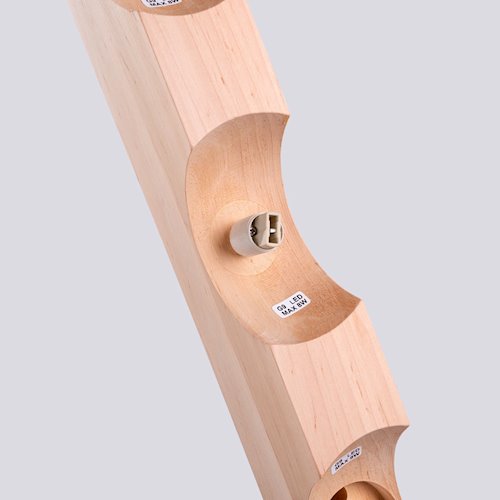 Lampa drewniana z mleczną kulą Bulbo 4xG9 naturalne drewno