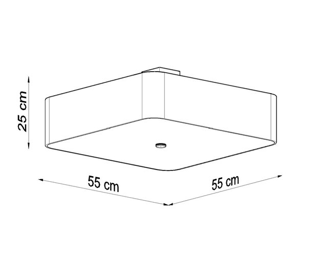 Lampa sufitowa LOKKO kwadratowa 55x55 5xE27 czarna