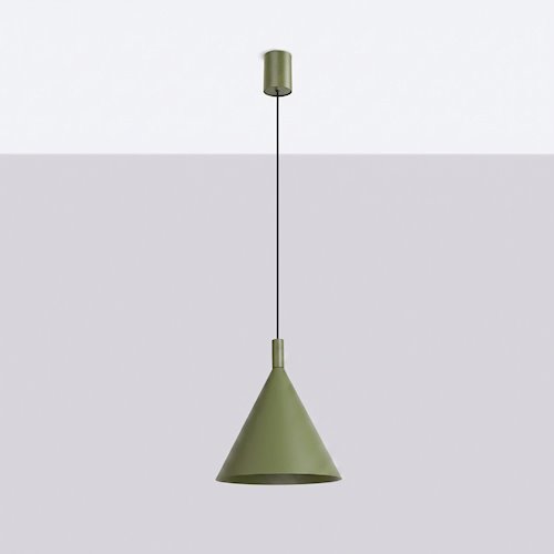 Lampa wisząca stożkowy klosz Nox 25cm 1xE27 zielona oliwka