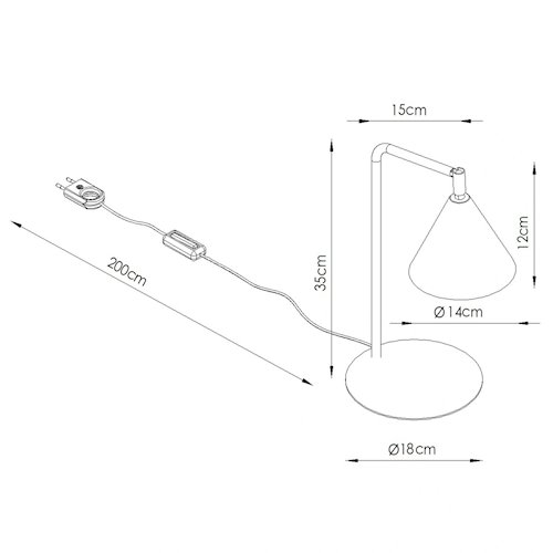 Lampa biurkowa ze stożkowym kloszem Nox 1xE14 beżowa