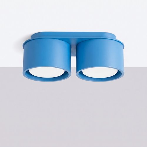 Lampa sufitowa podwójna tuba Modo 2xGx53 błękitna