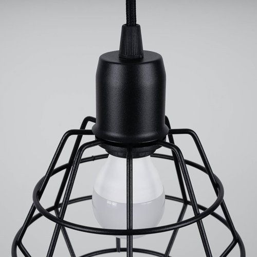 Lampa wisząca designerska SUBA 3xE27 czarna