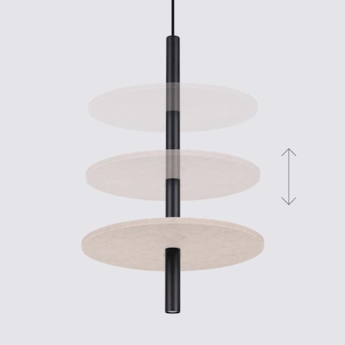 Lampa wisząca filcowa Feltro 1xG9 czarno-beżowa