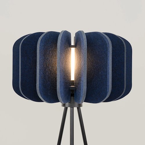 Lampa podłogowa filcowa Mula 45cm 1xE27 granatowa