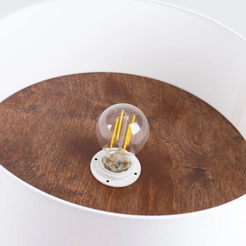 Lampa sufitowa drewniana Telesto 1xE27 biały/ciemny brąz