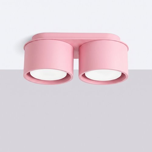Lampa sufitowa podwójna tuba Modo 2xGx53 różowa