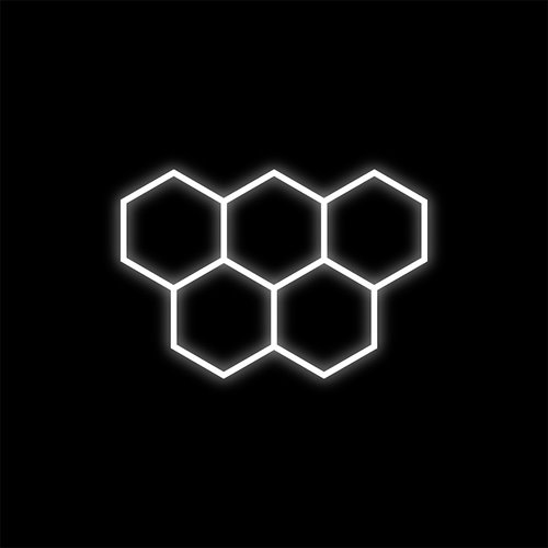 Lampa LED Hexagon 5xHEX czarna 192W 6500K