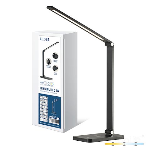 Lampka biurkowa LED Noblite Q 7W CCT czarna