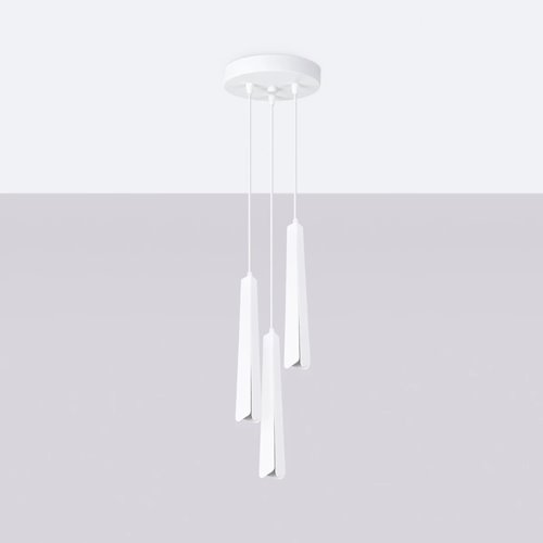 Lampa wisząca potrójna Prysm okrągła 3xG9 biała