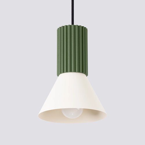 Lampa wisząca loftowa Estria 1xE14 beżowa/zielona oliwka