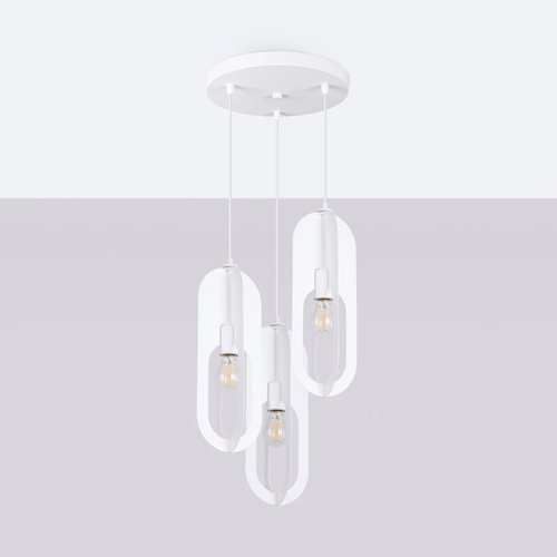 Lampa wisząca potrójna Nicus okrągła 3xE27 biała